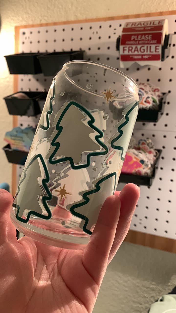 Christmas Tree Glass Cup