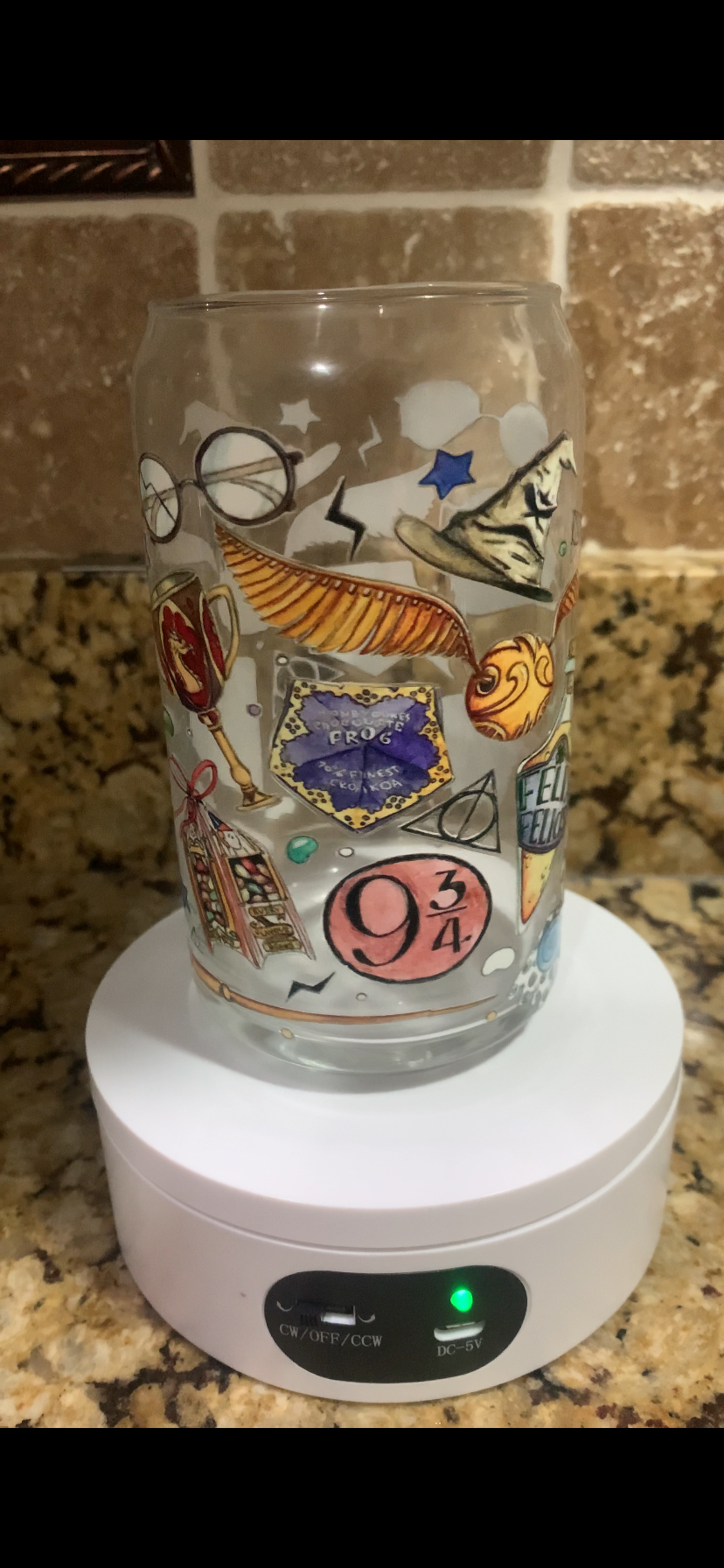 HP Themed Glass Cup