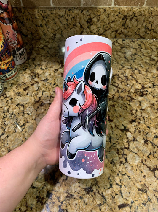 Grim Reaper and Unicorn 20oz Tumbler